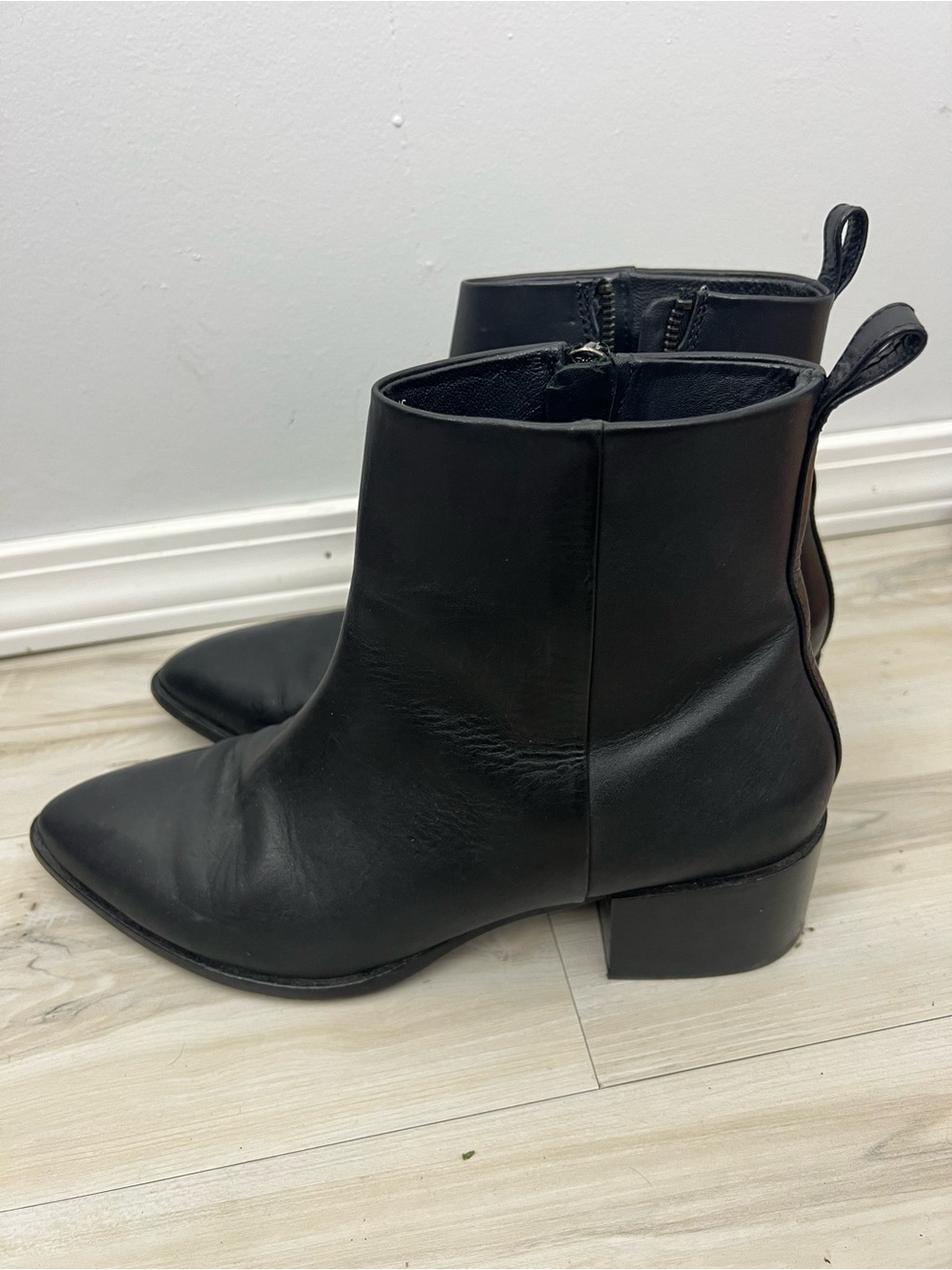 Thursday Boot Co Black Leather Ankle Boots Classic Pointed Toe